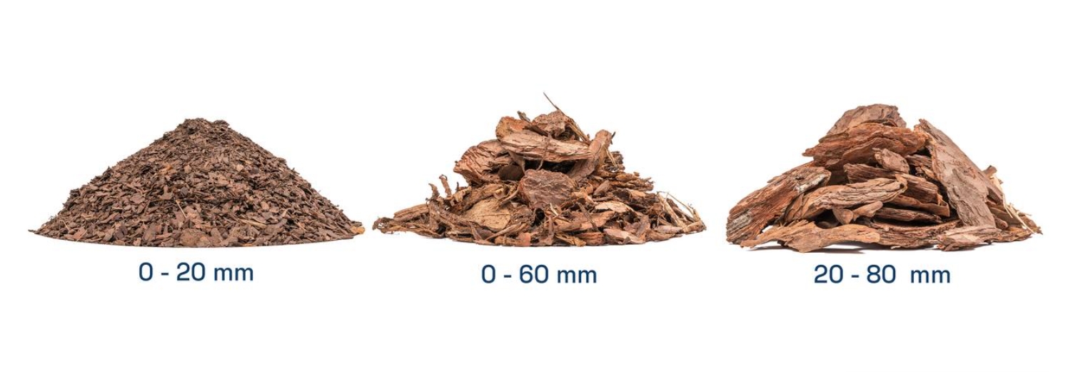 Borovicová mulčovacia kôra frakcie